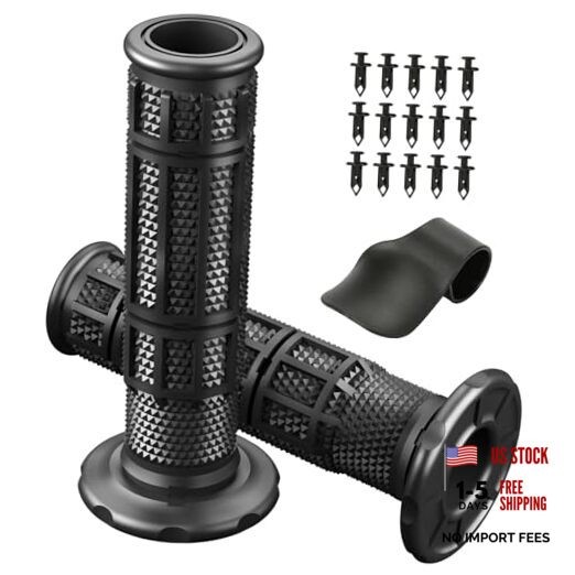 7/8 Handlebar Grips Rubber ATV Handle Grips Replacement for Rancher 350 black