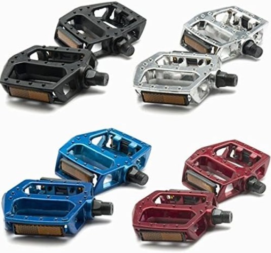 Multi-Color Aluminum Flat Platform Pedals for Road & Mountain Bikes – 9/16″