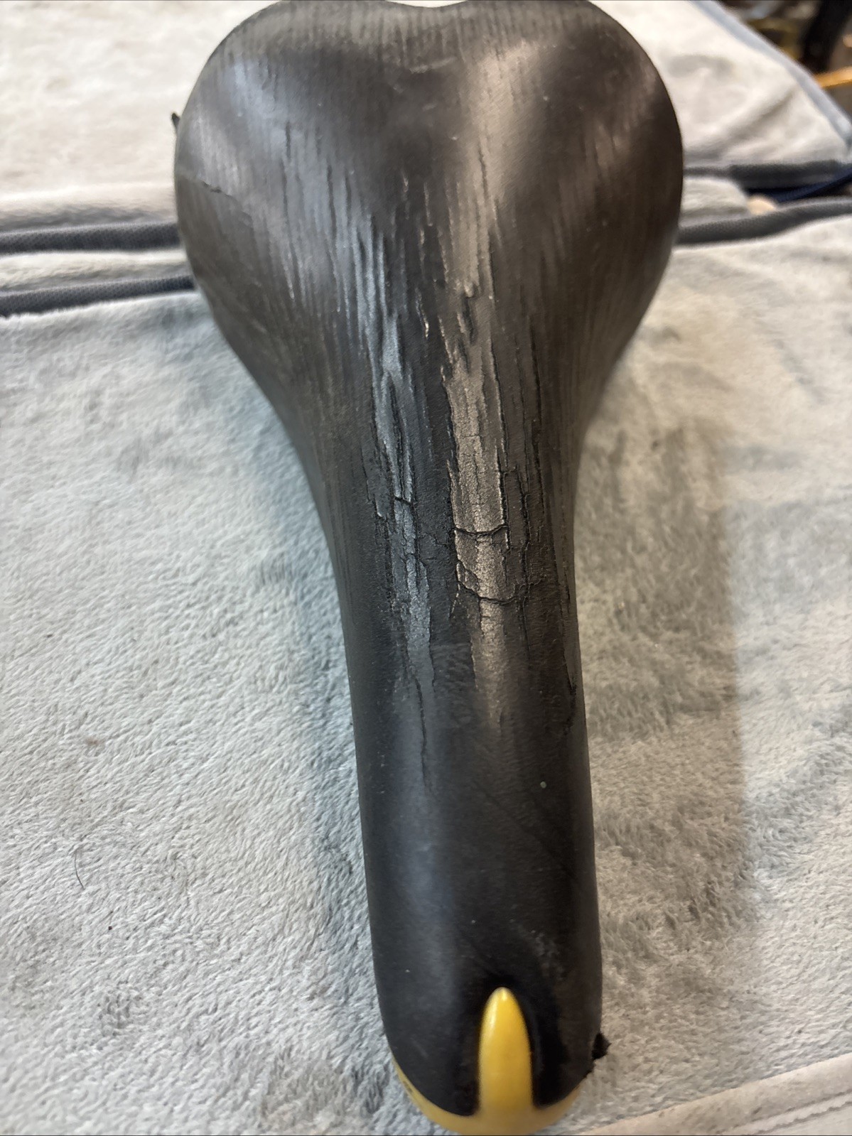 Selle Italia Turbo Matic Titanium Saddle Black Yellow Made in Italy Vintage Bike