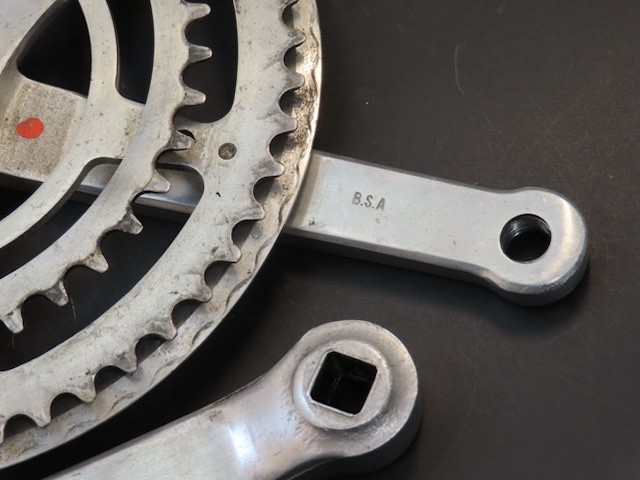 170mm x 116bcd Nervar BSA 3 pin arm aluminum square taper crankset 52/40
