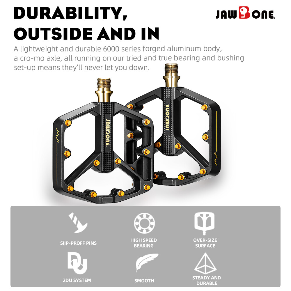 Mountain Bike Pedals MTB Flat Platform Pedal Aluminum 9/16 in DU Sealed Bearing