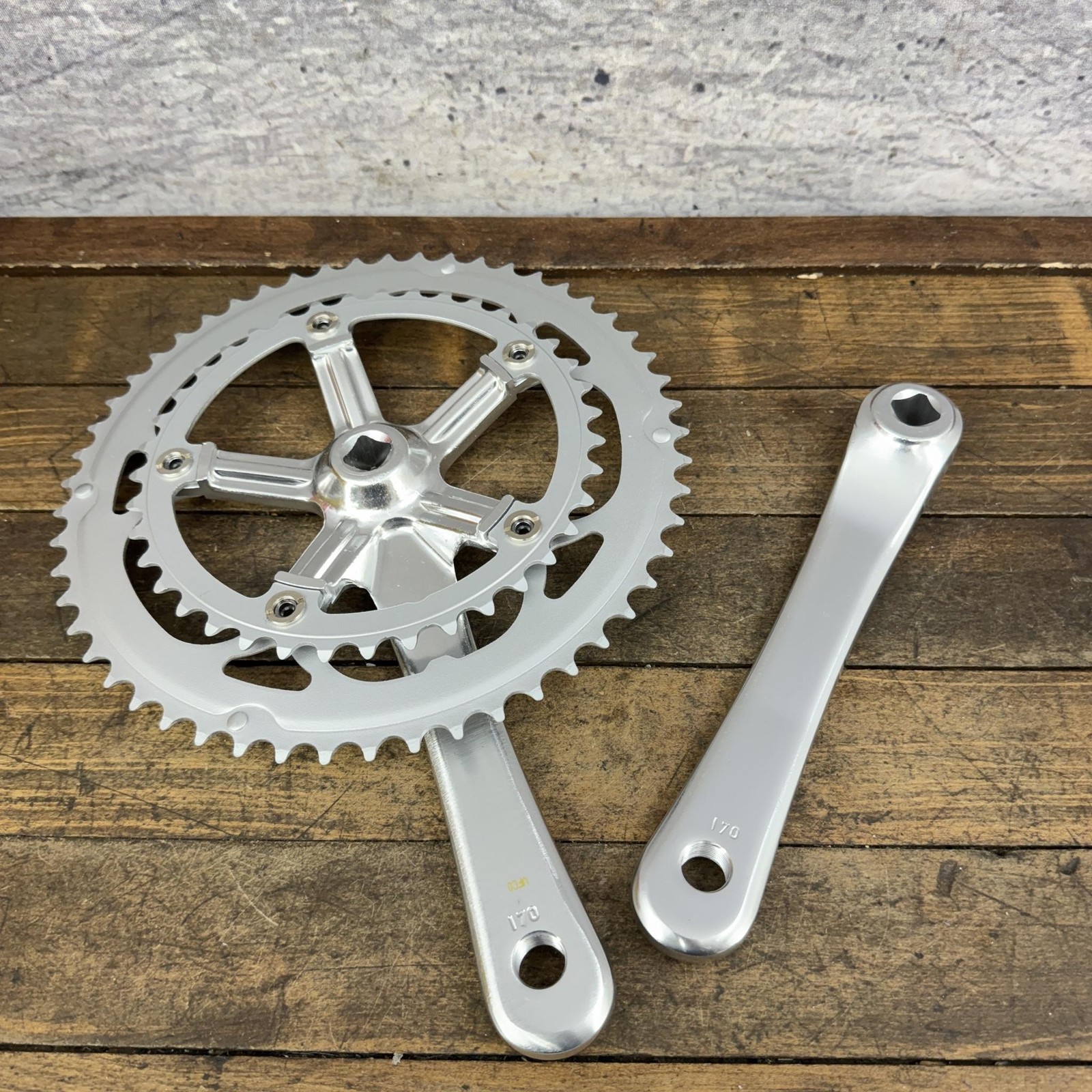 SunRace R31 Crank Set 170mm 53/39T Square Taper Double Road Silver Bike