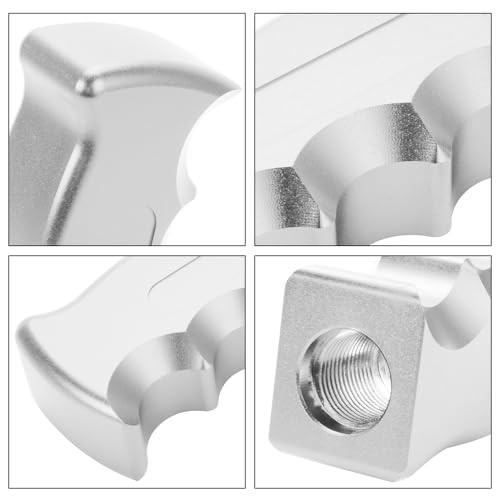 Universal Aluminum Slotted Pistol Grip Handle Manual MT Gear Stick Shift Silver