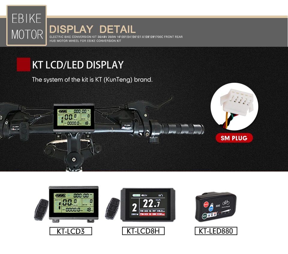Snow Fat Tire E-bike Conversion Kit 500W-3000W 36V/48V/72V Front/Rear Motor