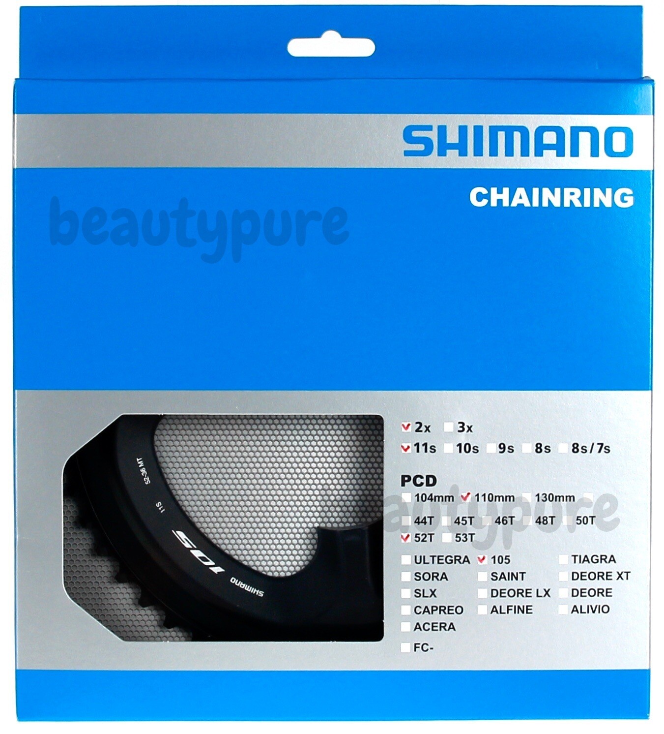 Shimano 105 FC-R7000 110mm BCD 4Arm Outer/Inner Chainrings(52T & 36T MT) NIB