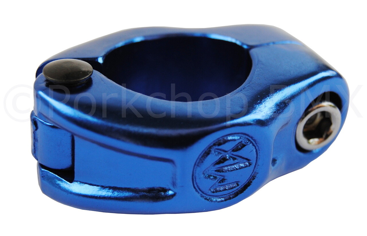 MX style hinged BMX bicycle seat clamp – 25.4mm (1″) COBALT BLUE