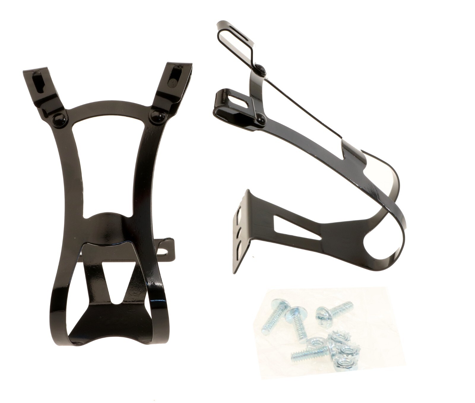 Chien King Dual Gate Single Strap Steel Toe Clips Large Black w/ Bolts Bike NEW
