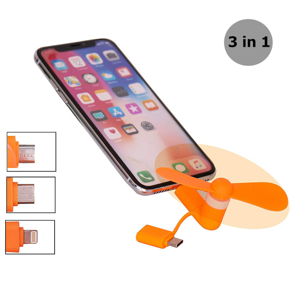 3-IN-1 SMART PHONE COOLING Mini FAN for iPhone 5 5C 5S 6 7 8 X XR XS SE MAX PLUS