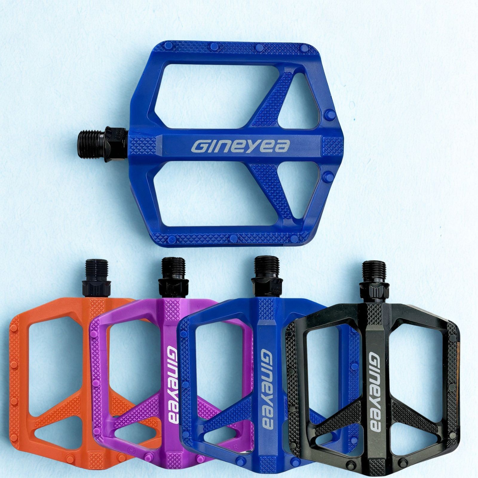 Gineyea MTB Bike Pedals Flat Large Platform Nylon Fiber Bicycle Pedals Road 9/16