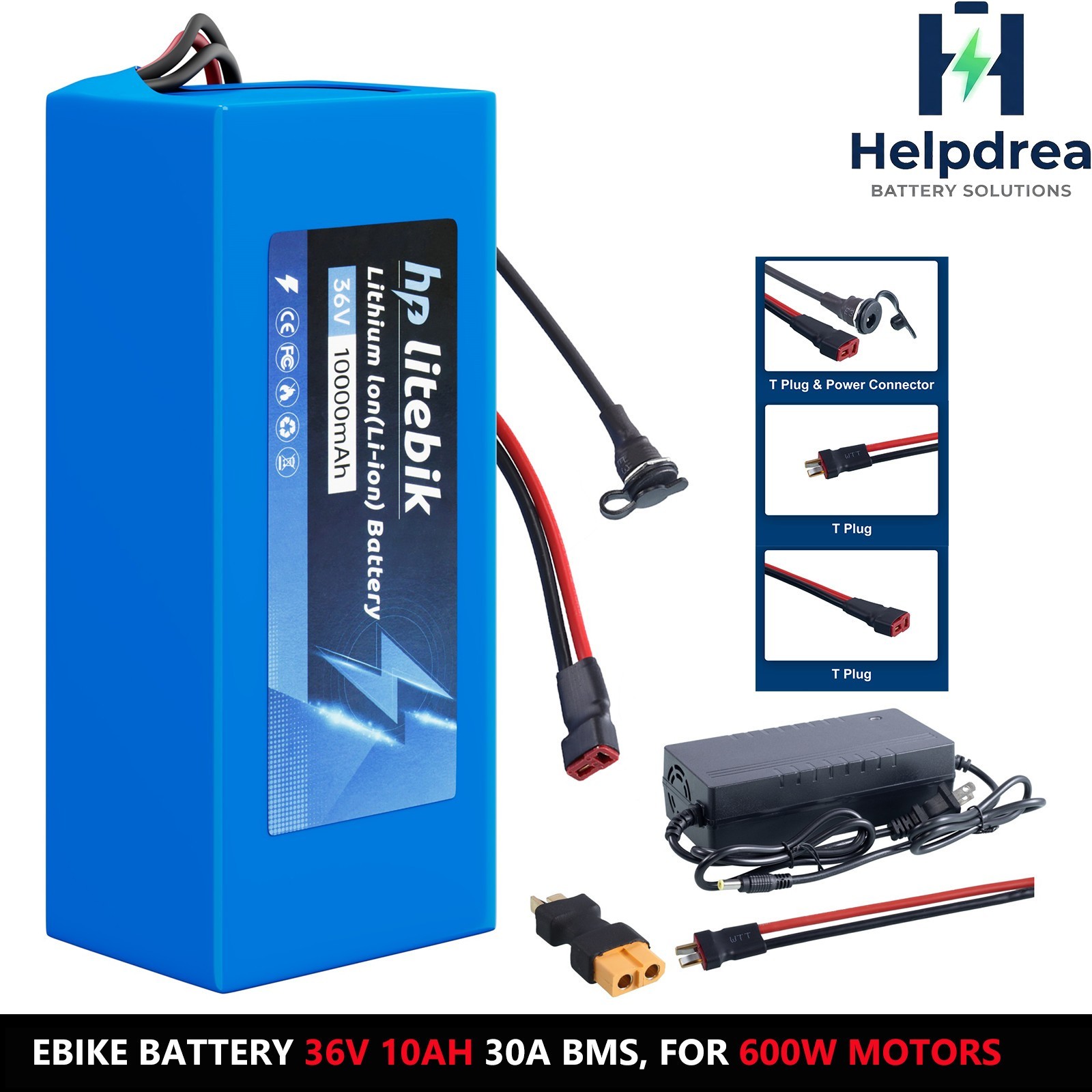 36V 10Ah Ebike Lithium Battery 30A BMS For Electric Bicycle Bike 100W-600W Motor