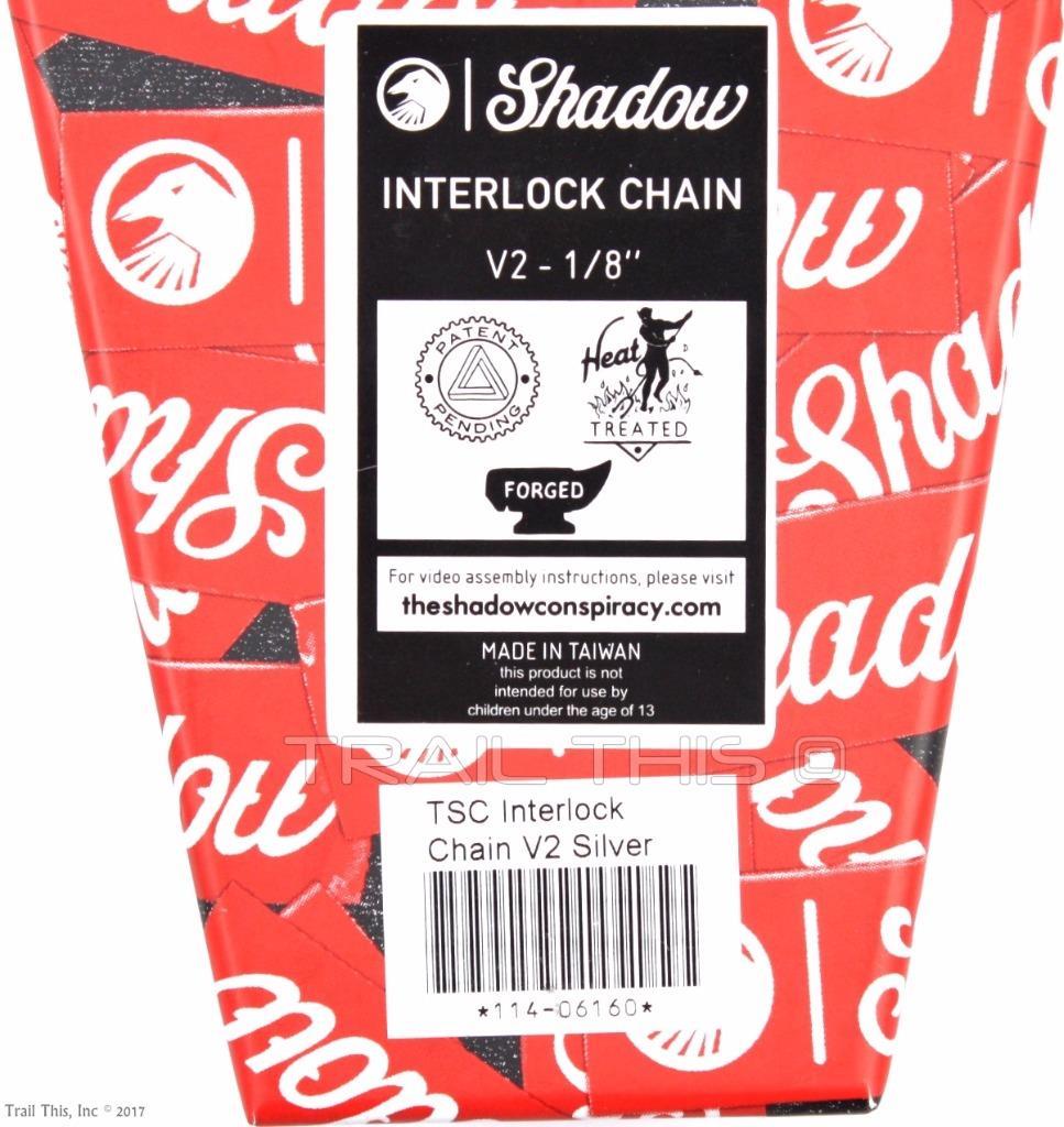 The Shadow Conspiracy Interlock V2 Half Link 1/2″ x 1/8″ BMX Bike Chain Silver