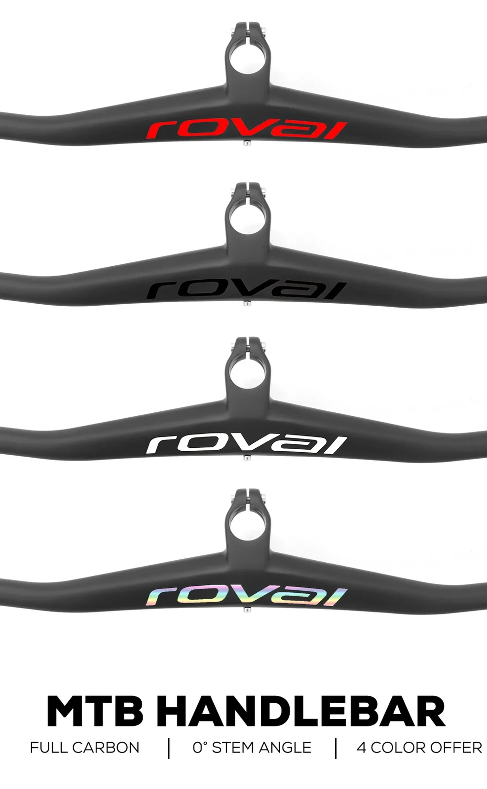 UD Matte Carbon Integrated MTB Bicycle Handlebars Cockpit 0 Degree with Stems