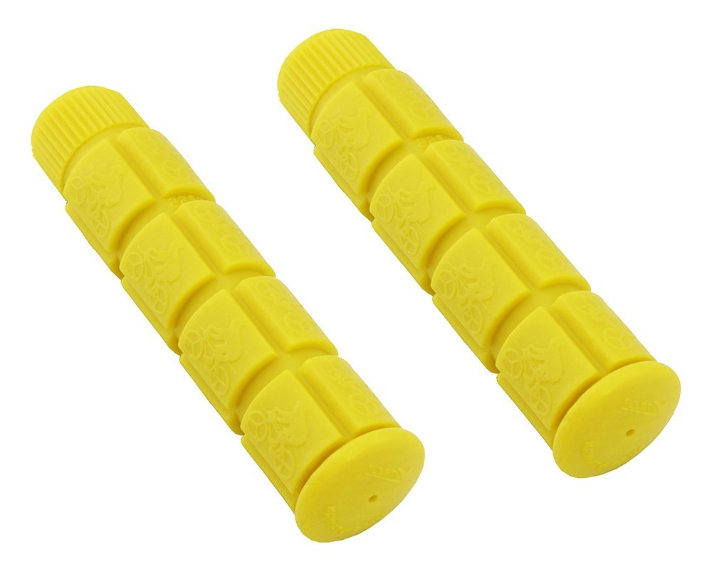 Block Grips 7/8″ x 120mm Yellow Flangeless PVC Bicycle Handlebar BMX Cruiser.