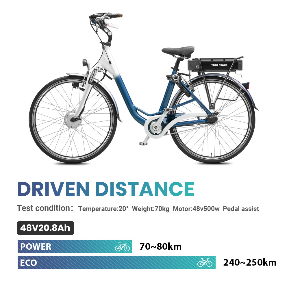 Rear Rack Ebike Battery 48V 20.8Ah with Black Carrier for 0-1500W Electric Bike