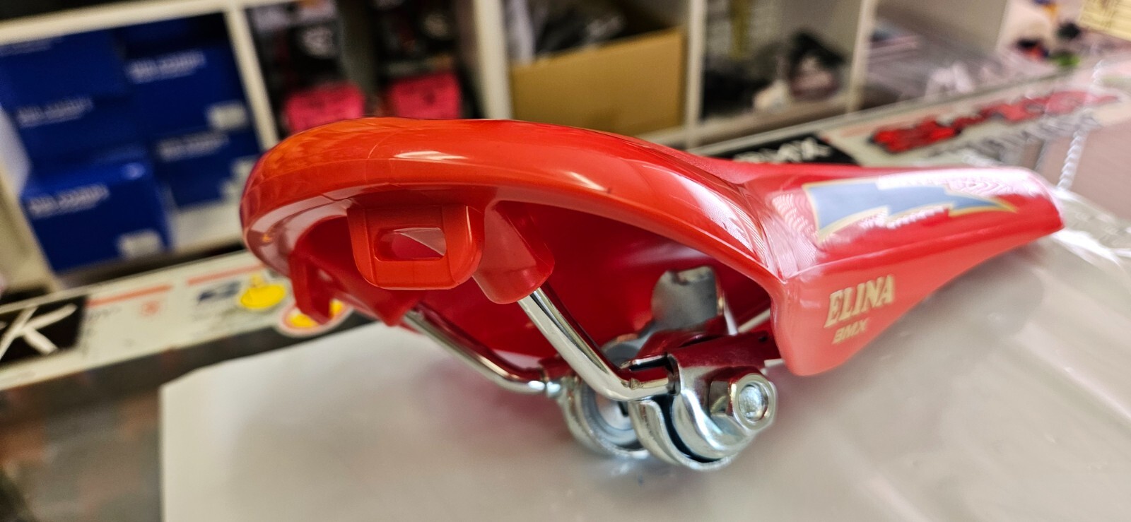 ELINA style red BMX BIKE SEAT LIGHTNING BOLT OLD SCHOOL SE GT JMC RL Diamondback