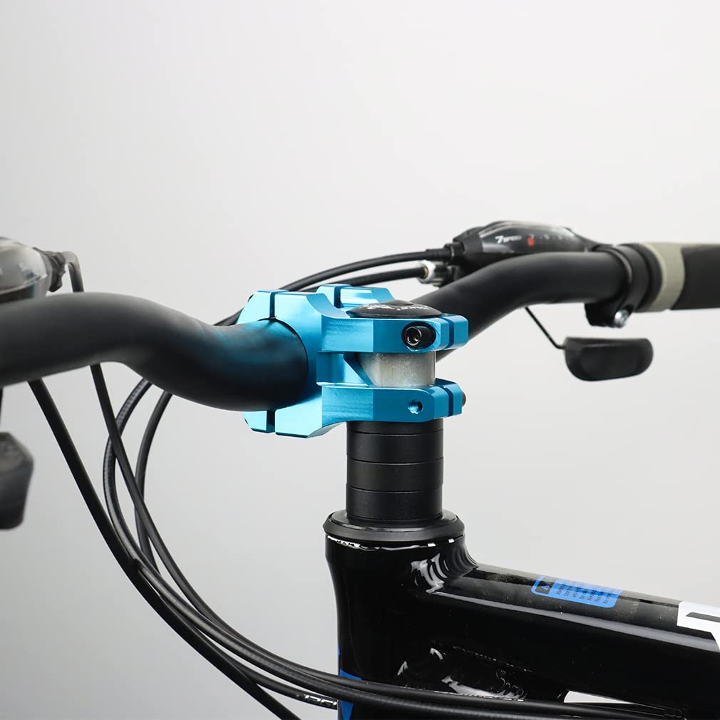 31.8 Stem 35mm MTB Mountain Bike Riser Handlebar Stem Replacement Blue Riser