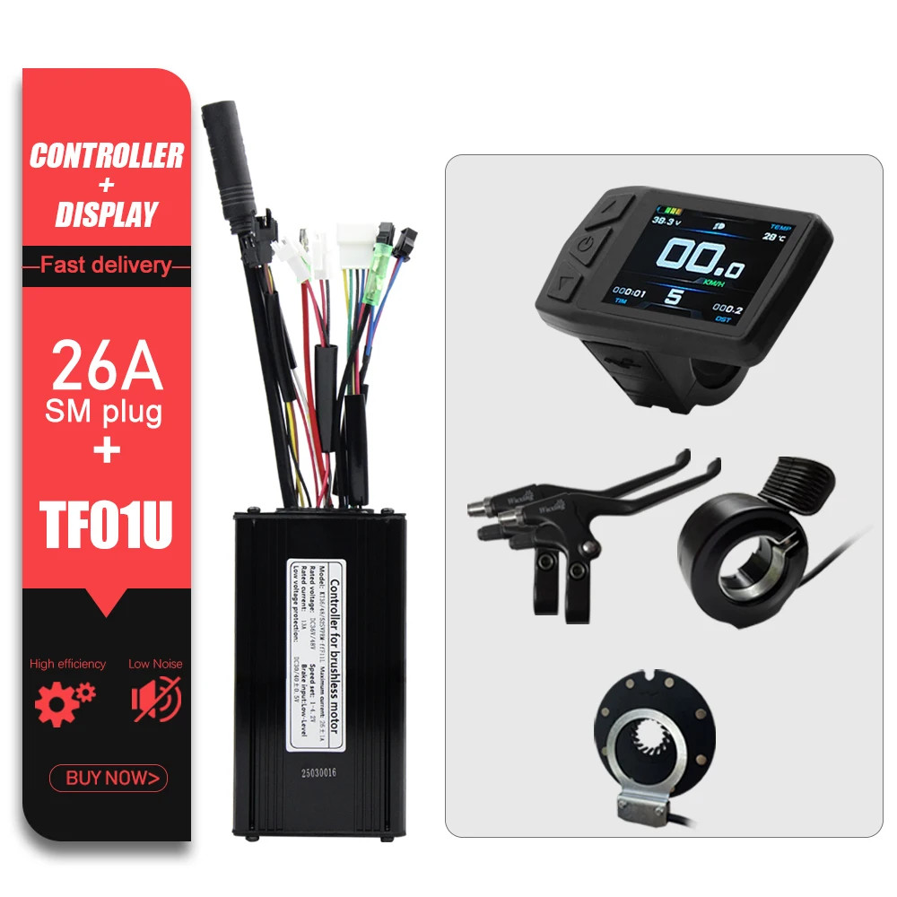 E-bike Controller 36V 48V 52V 26A Waterproof Sinewave Controller 500W 750W