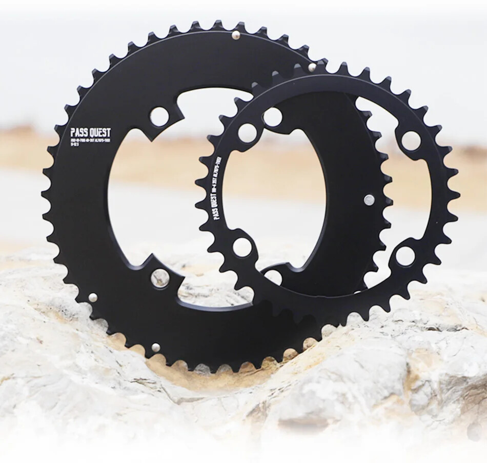 110bcd 4 Bolts Double Chainring 54T-35T Road Bicycle Crankset Round Chainwheels