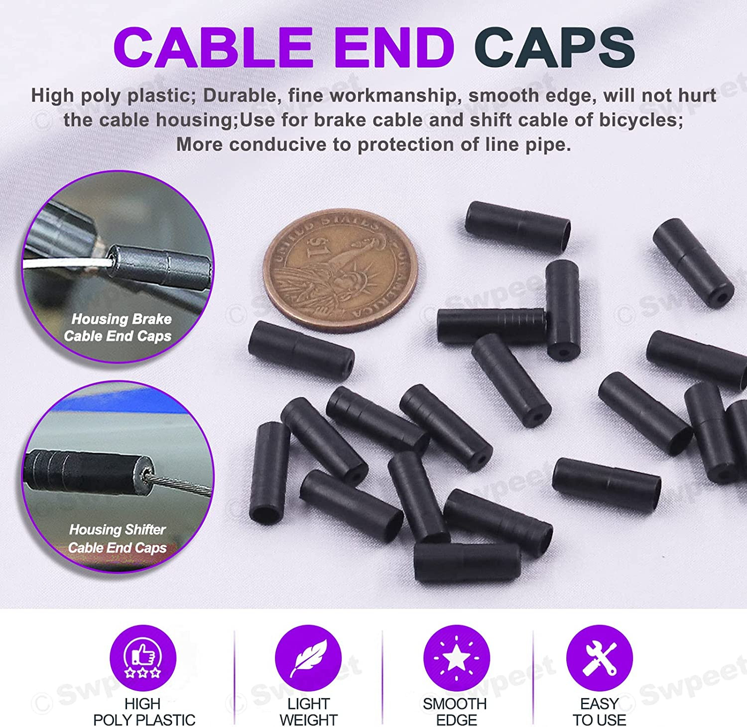 83Pcs Stainless Steel Bike Cable Cutter and Brake Cable Housing Shift Cable Hous