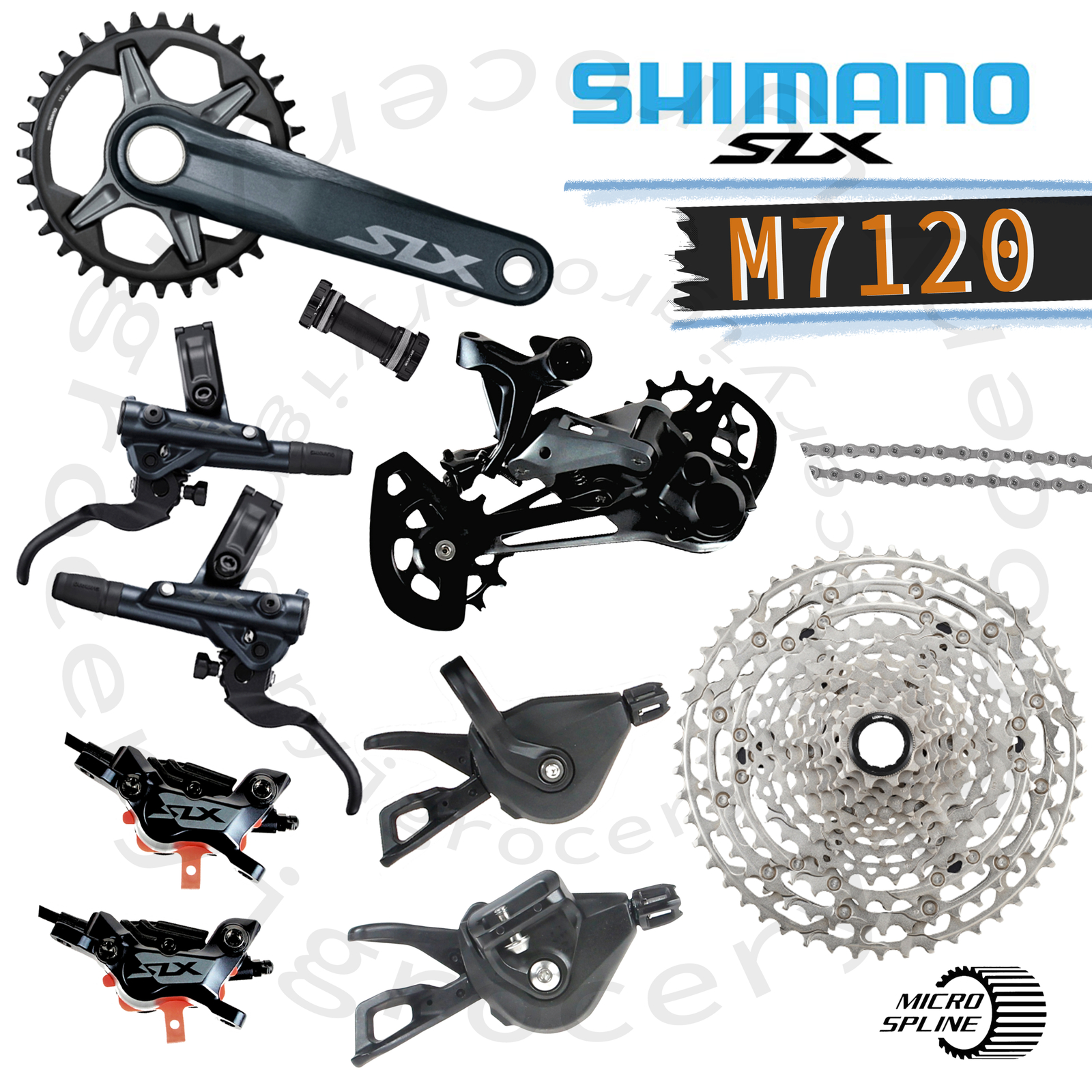 Shimano SLX M7100 M7120 Brakes Groupset 12Spd w/MICRO SPLINE CS-M6100 10-51T MTB