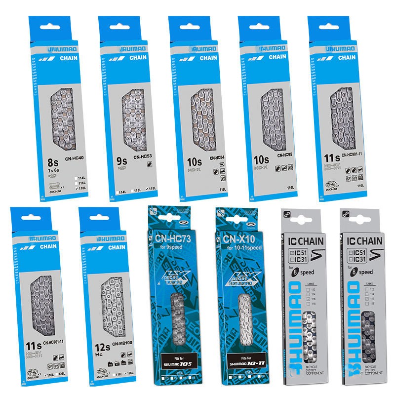 Bicycle Chain, 6 to 12 Speed 116-126 Links with Quick Links for MTB Bike