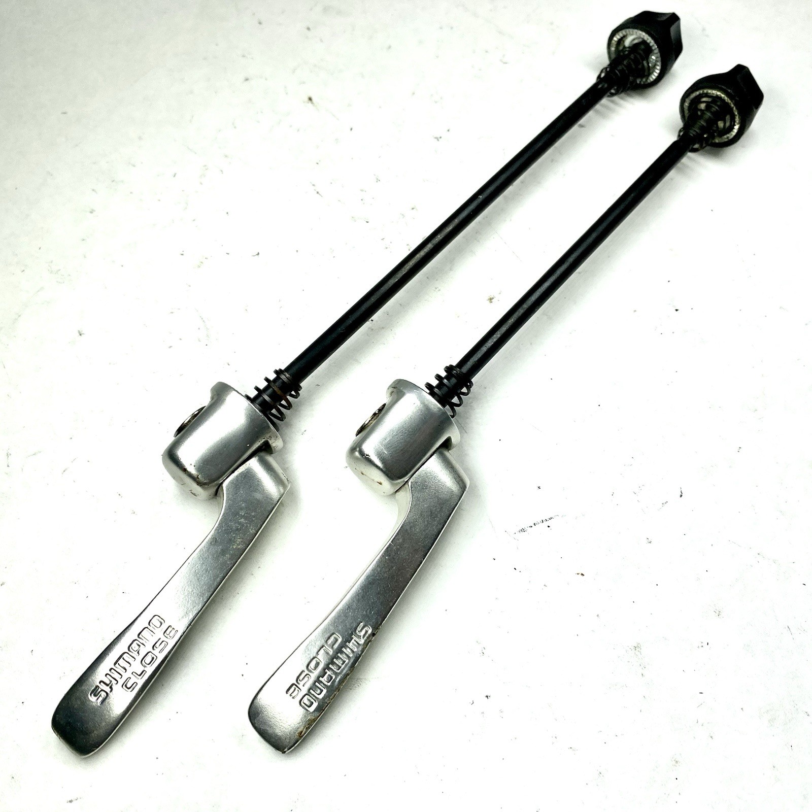 Shimano Quick Release Skewer Set Front Rear 100mm 135mm QR Satin Chrome