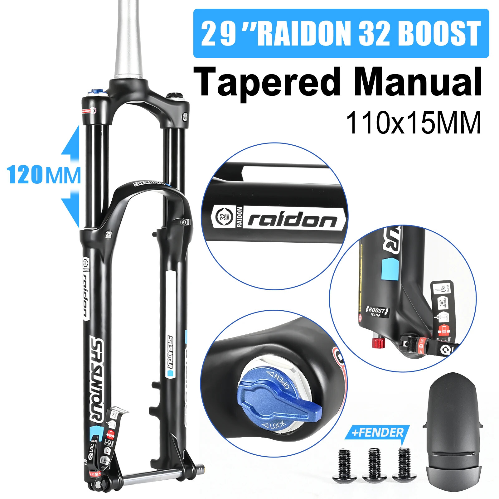 26 27.5 29 Inch Mountain Bike Suspension Fork 100/120mm Air Damping Remote Fork