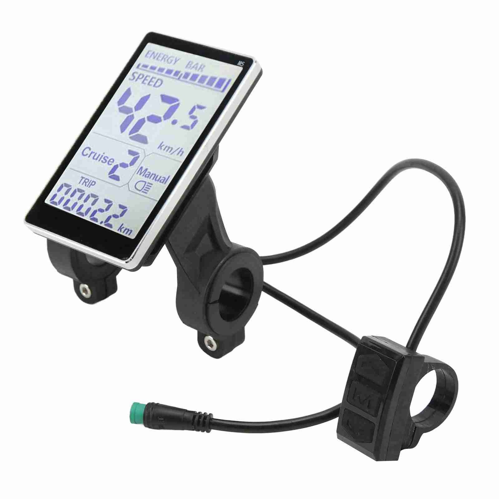 Electric Bike LCD Display Meter Control Panel 24V 36V 48V 60V Speedometer 5 Pin