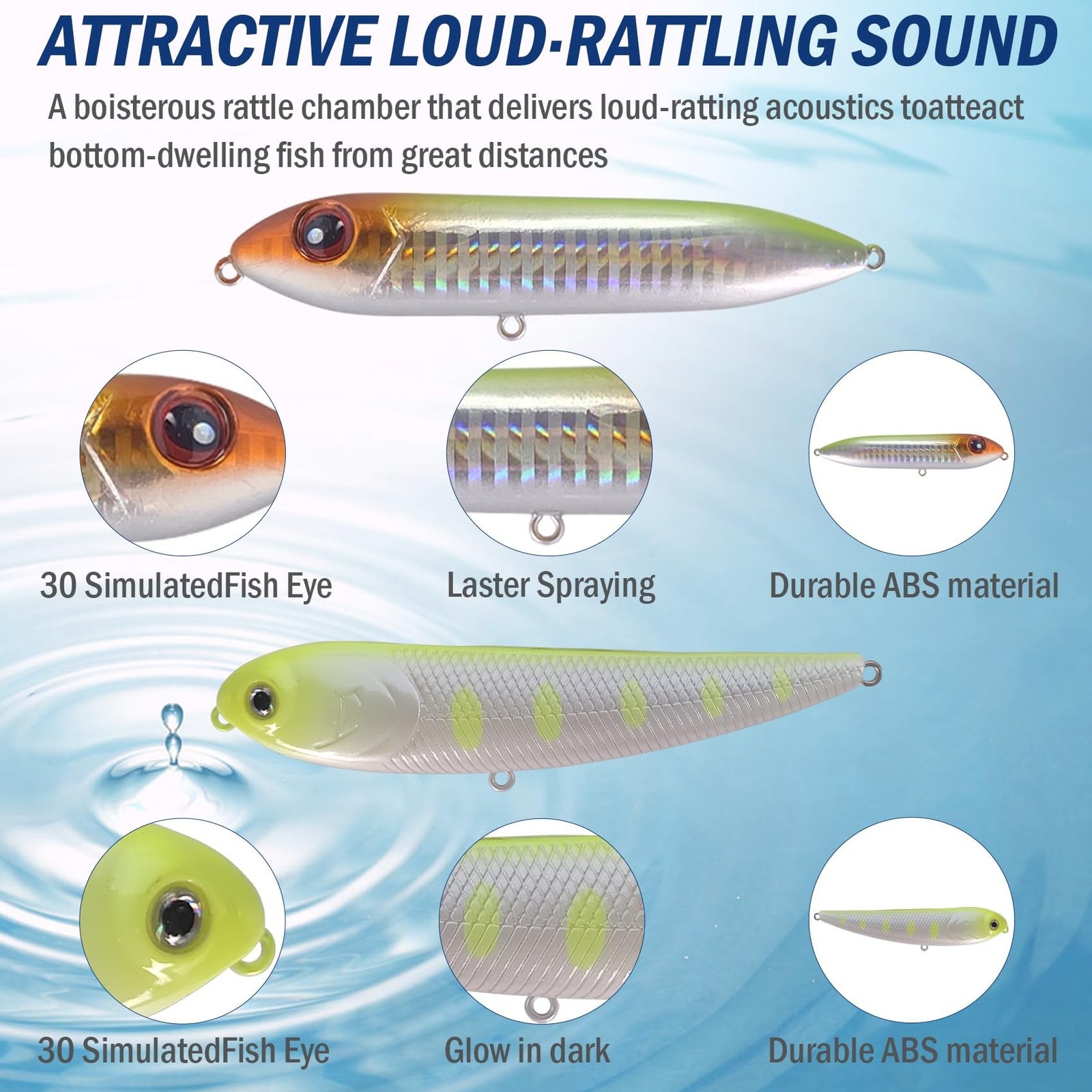 EUPHENG Extra Large 5-Inch Catfsh Rattling Line Float Lure for Catfishing, De…