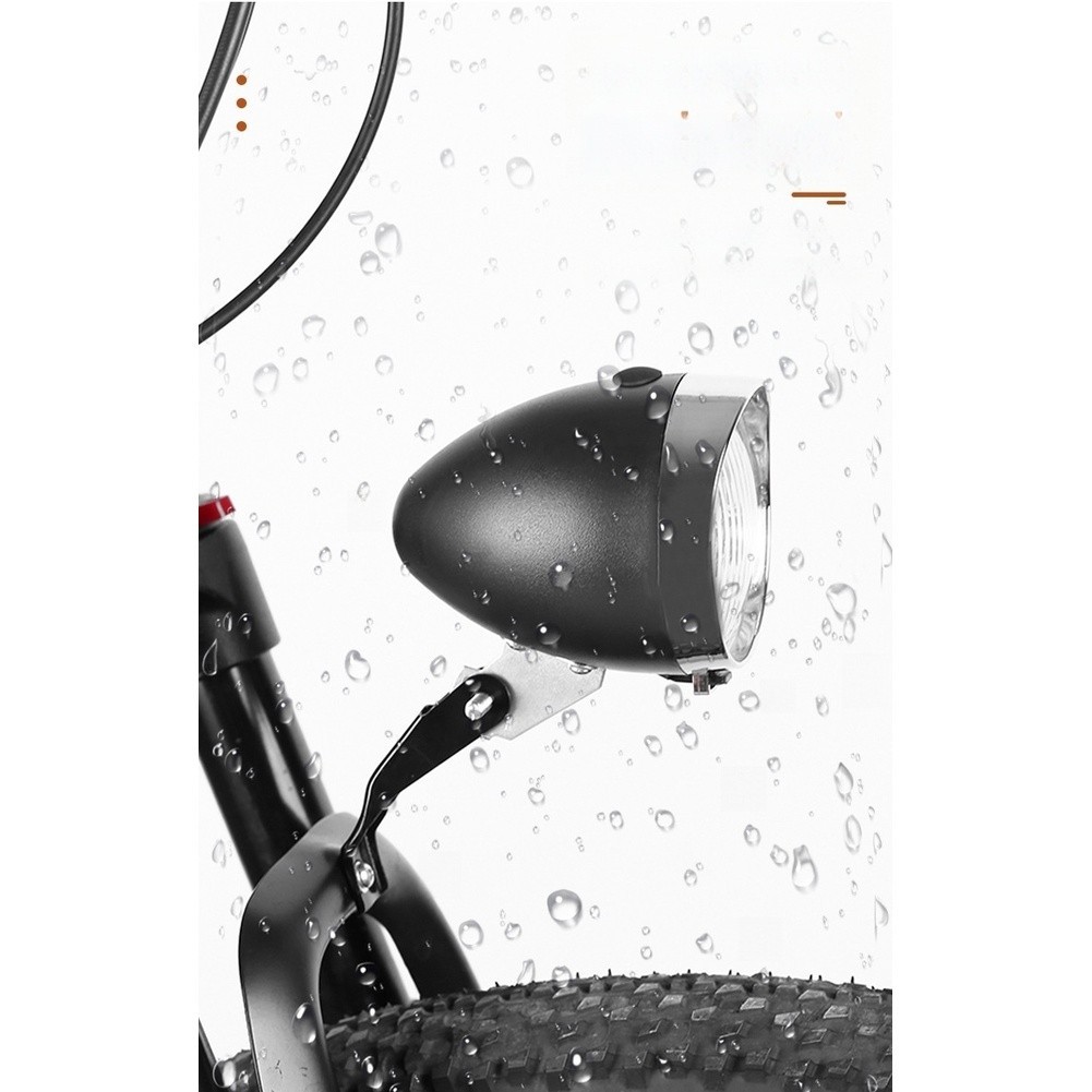 USB Rechargeable 3 LED Bicycle Headlight Retro Design Waterproof for All Bikes