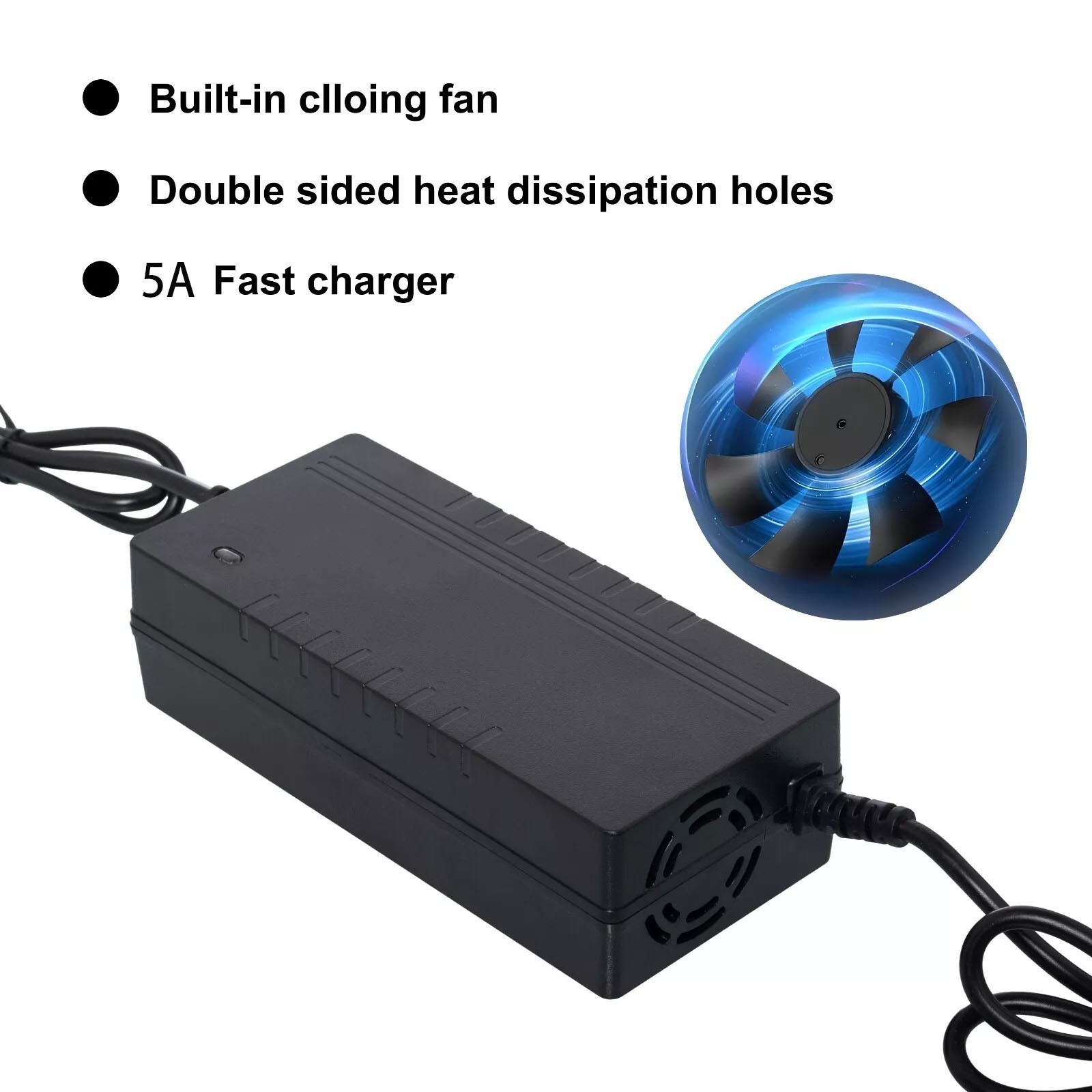 54V 5A Adapter Charger 48V Lithium Battery with 5.5mm*2.1mm DC Plug Port 270W 2