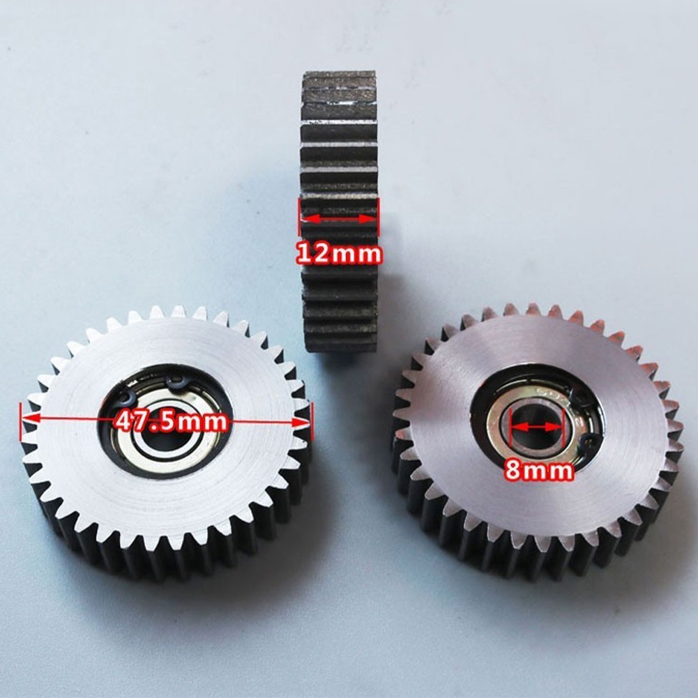 3PCS Motor Gear Set Steel Plastic Gear 47.5mm Outer Diameter 608 Bearings