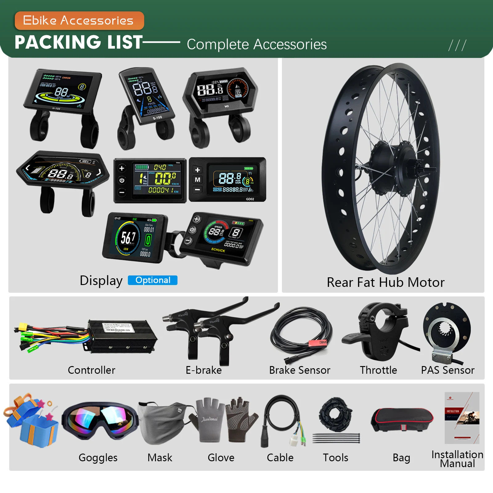 48V 750W 20-26er Snow Electric Fat Bike 4.0 Tire Rear Brushless Hub Motor Wheel