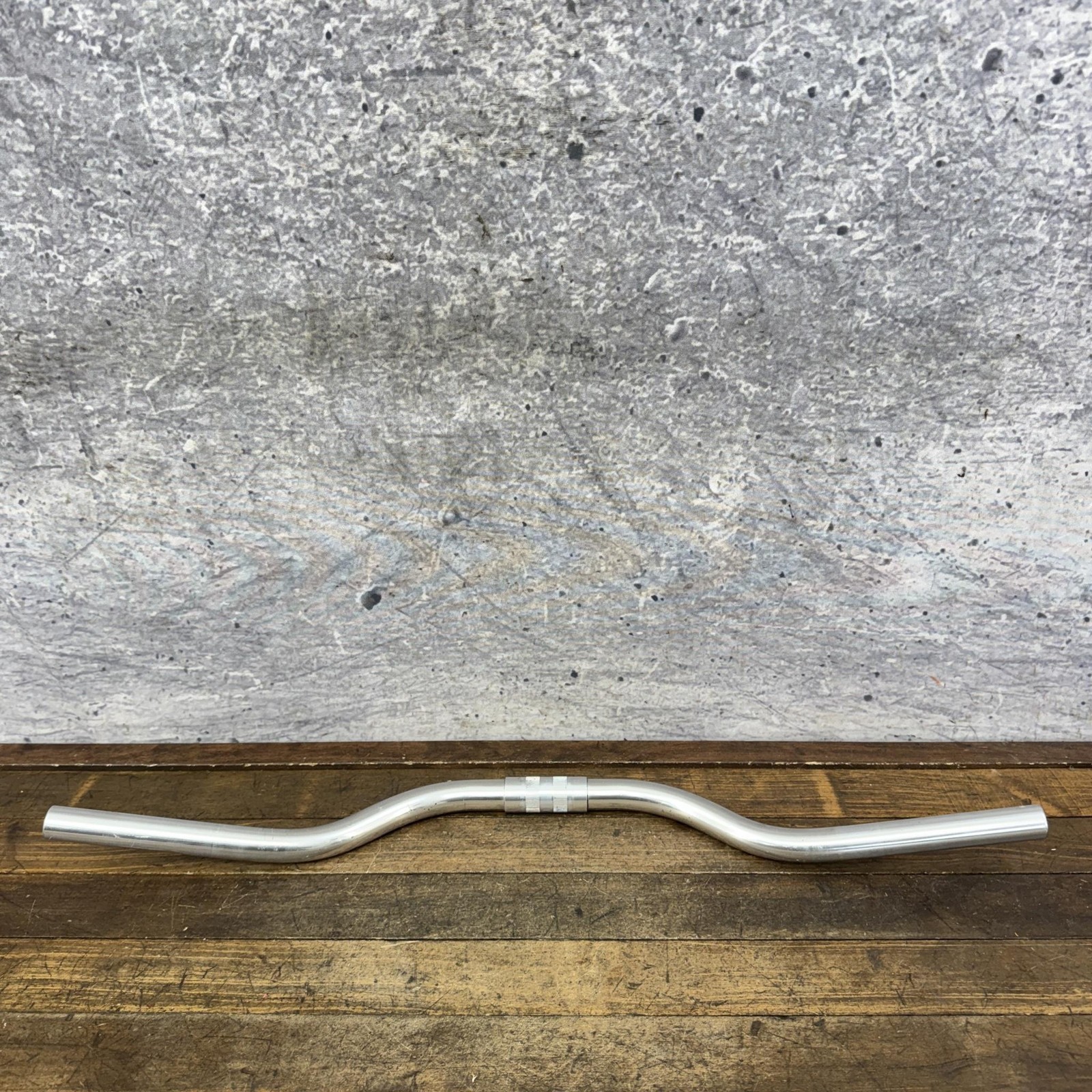 Vintage Mountain Bike Riser Handlebar 25.4 Clamp 1980s Silver Alloy MTB-AL-7 Bar