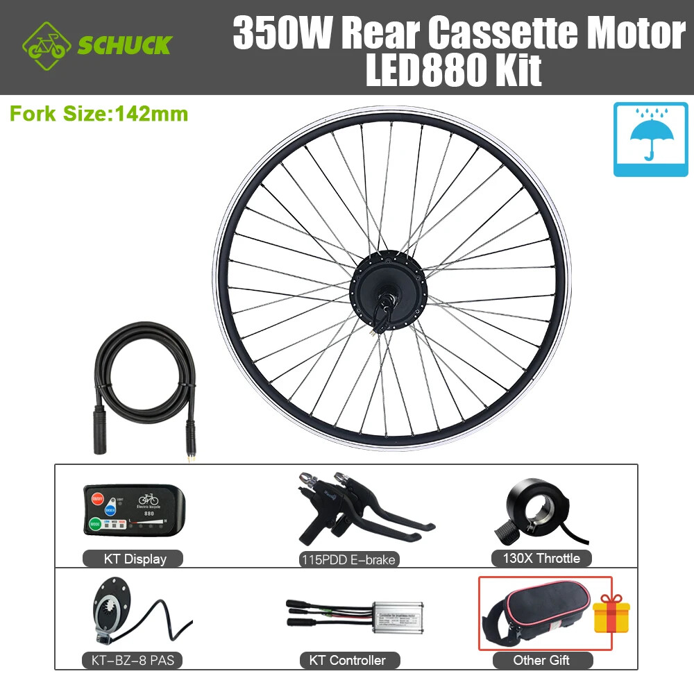 350W E-bike Front Rear Rotate/Cassette Drive Motor Waterproof Conversion Kit