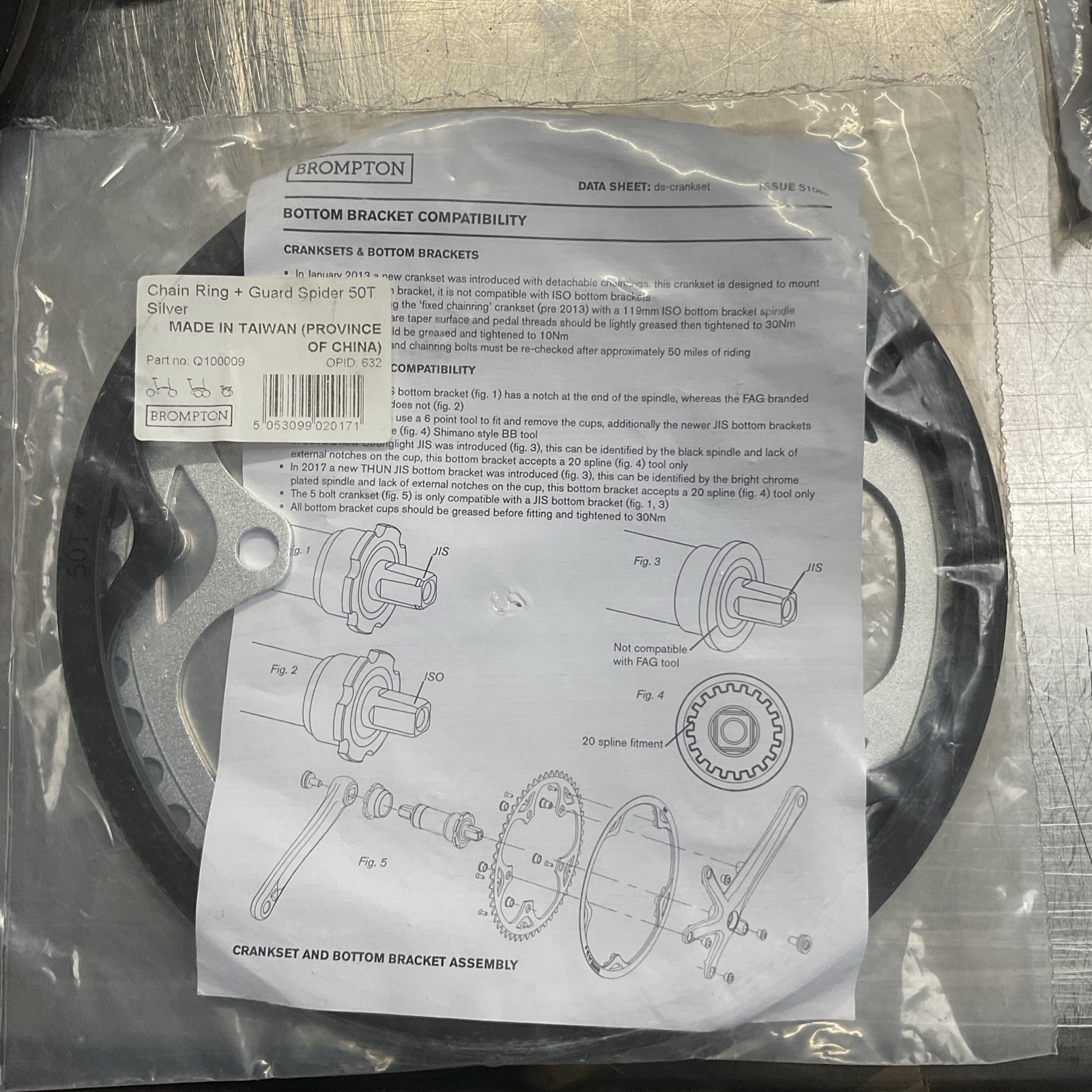 Brompton 50T Silver Chainring And Guard