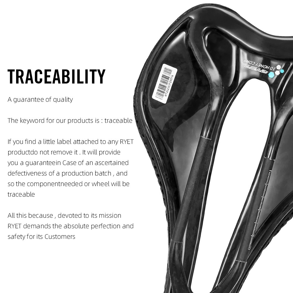 RYET Ultralight 3D Saddle 145/150mm Carbon Fiber Rail 180g Road Gravel MTB