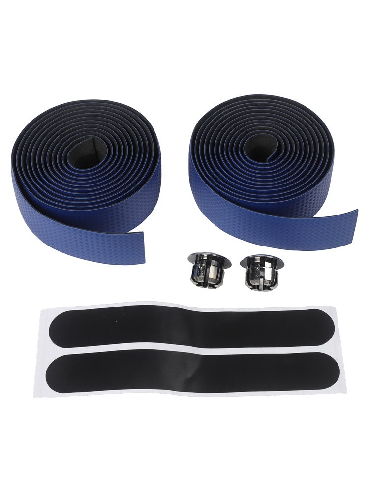 Carbon Fiber PU Leather Bike Handlebar Tape ?C Anti Slip Strap Belt Set