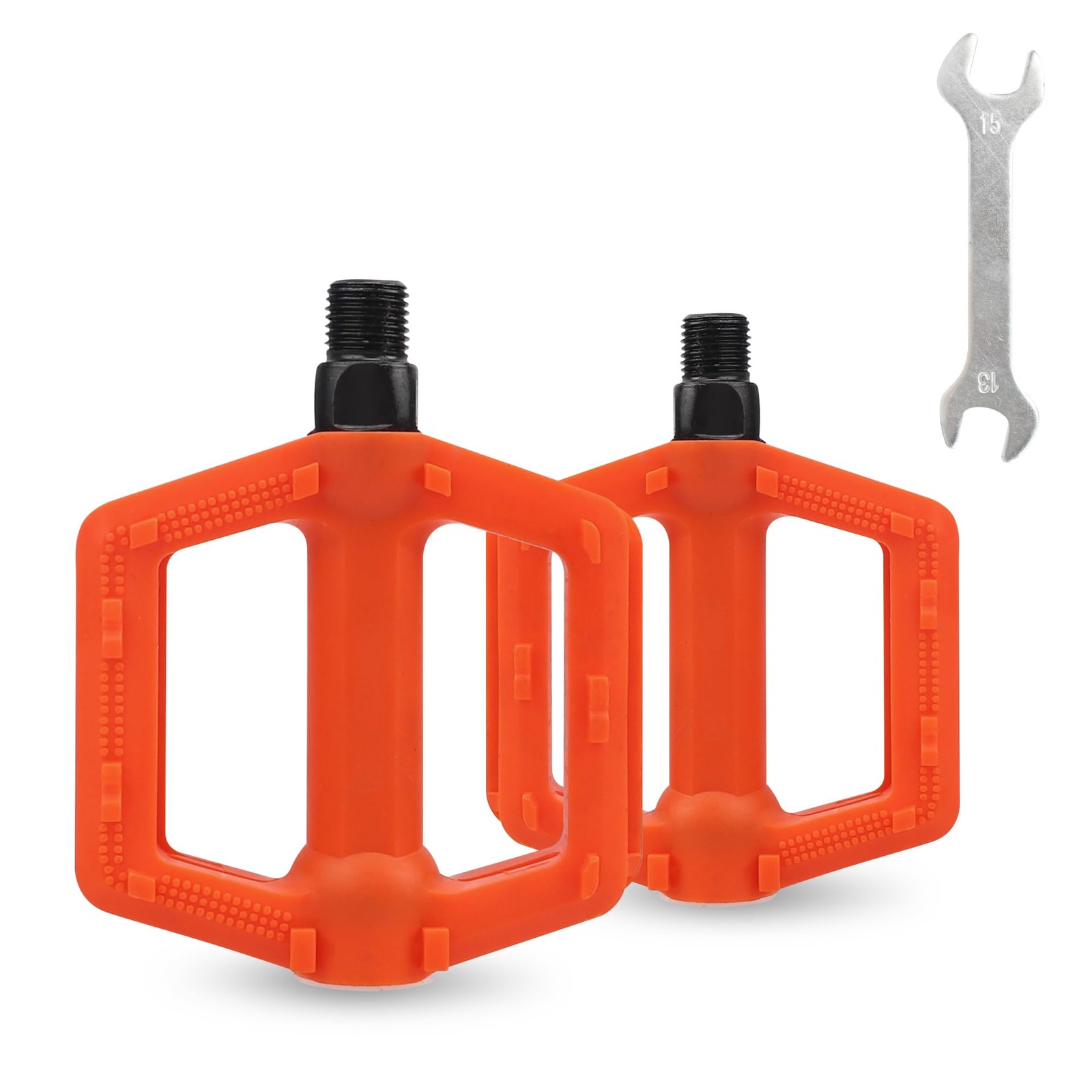 MEGHNA Kids Bike Pedal 1/2 inch Thread Universal Pedals Thread, Orange