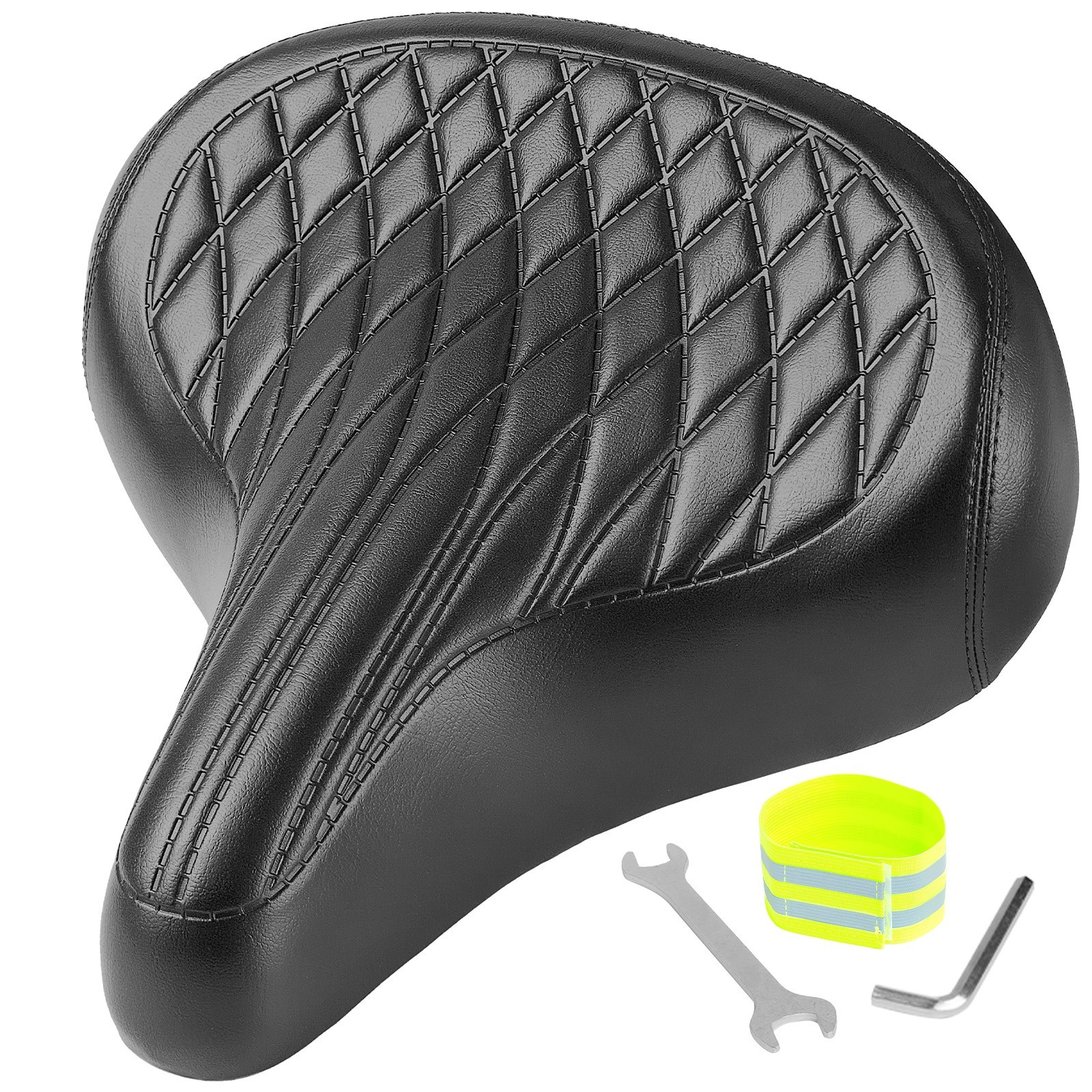 Wide Bike Seat for Men and Women Comfort -Oversized Soft Padded Bicycle Seat