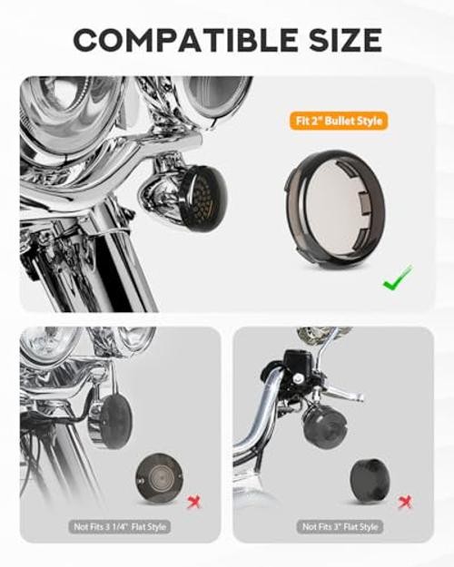 2 Inch LED Turn Signal Kit Front Rear 4 Pieces, 48 LEDs and 4 Smoked Lens