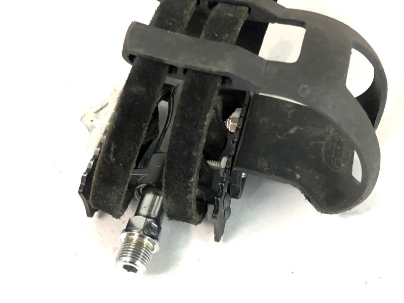 MKS Sylvan Touring Next Flat Pedals Toe Clips Double Straps Silver Touring Bike