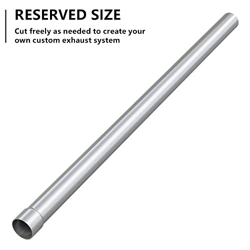 Straight Exhaust Pipe 2.5″ OD, 304 Stainless Steel 48″ Long 2.5″ OD Straight