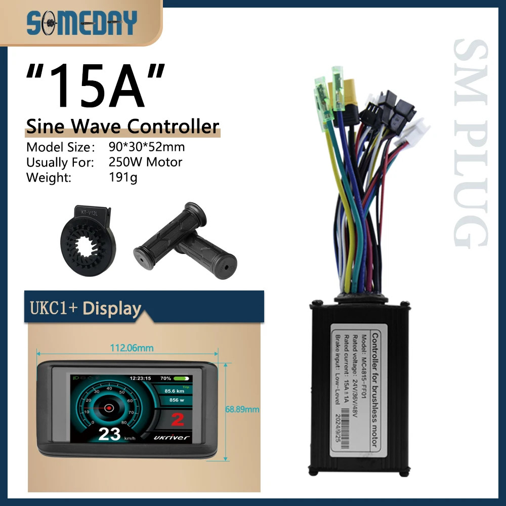 15A-40A 24V-48V Three-Mode E-bike Sine Wave Controller for 250W-1000W Hub Motor