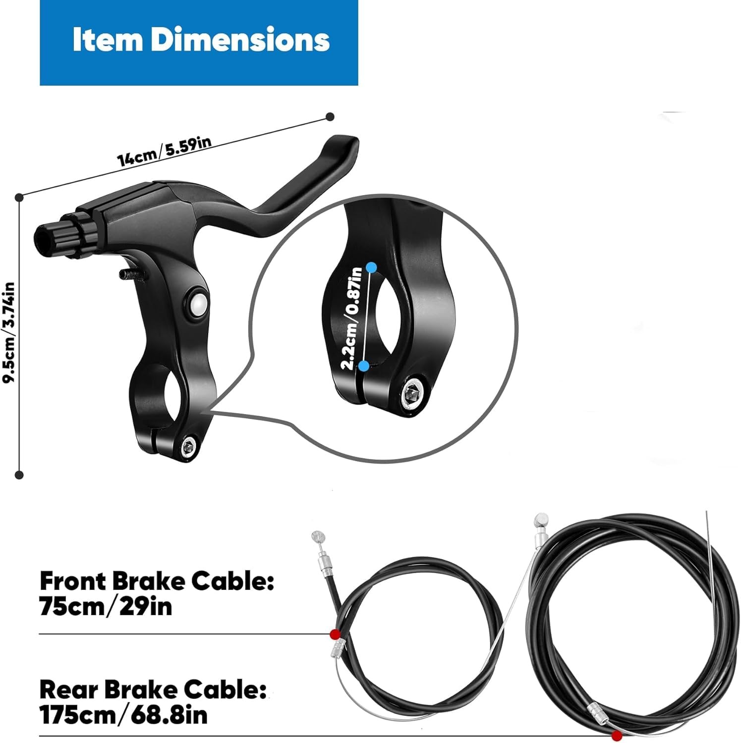 Bicycle Caliper Brakes Set Front Rear Side Pull C Brake Calipers Parts Black