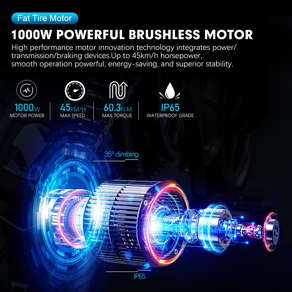 48V 1000W 4.0Tyre Rear Rotate Hub Motor Wheel for Snow E-bike Conversion Kit