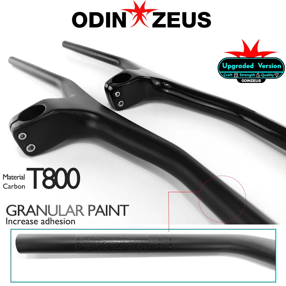 3K Carbon MTB Bicycle One-shaped Integrated Handlebar Riser -17 Degree with Stem