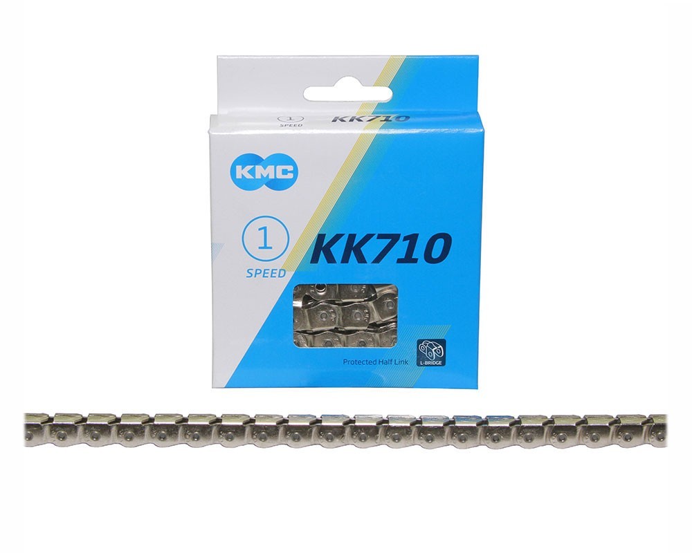 KMC Kool Knight KK710 BMX Chain – 1/2″ x 1/8″ Single-Speed, 112 Links, Silver.