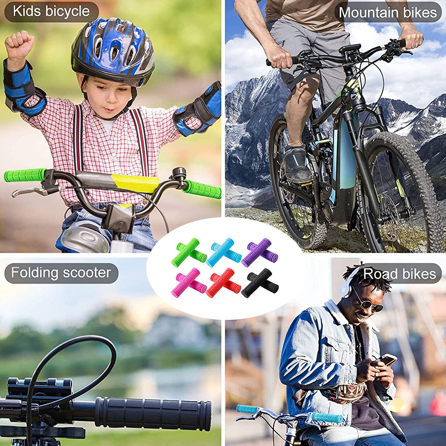 YOROZUCERY Bike Handlebar Grips with 4.72 inches x 0.87″, Black Tassel