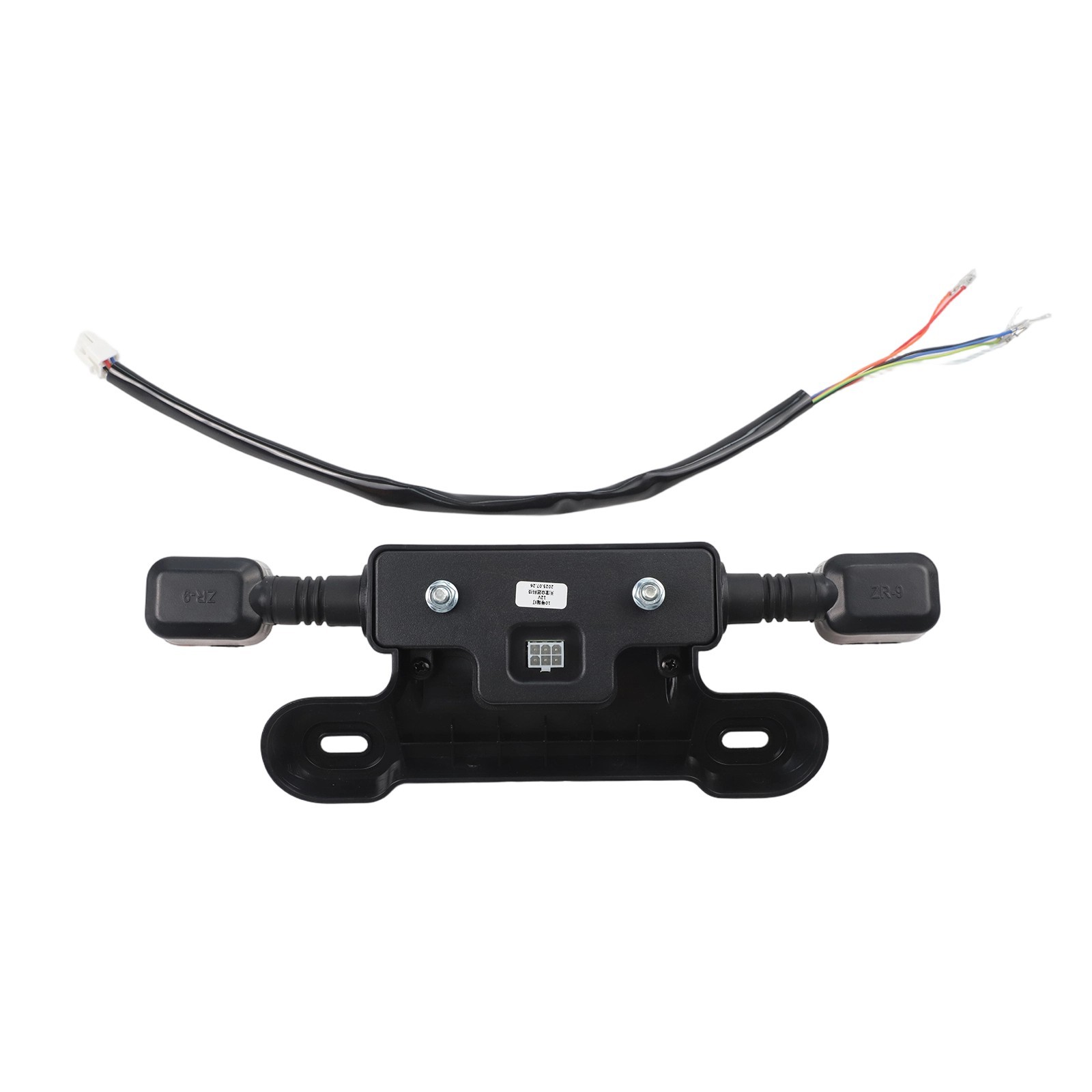Electric Bicycle Taillight Assembly in Black and Yellow with 12V Support
